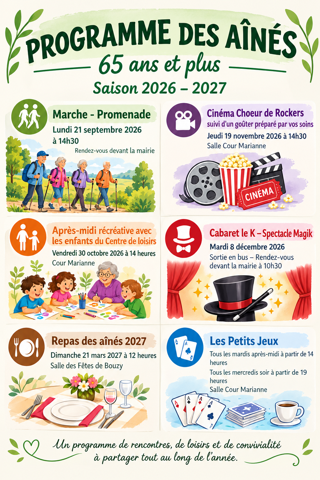 Programme des aînés - 65 ans et plus - 2026-2027